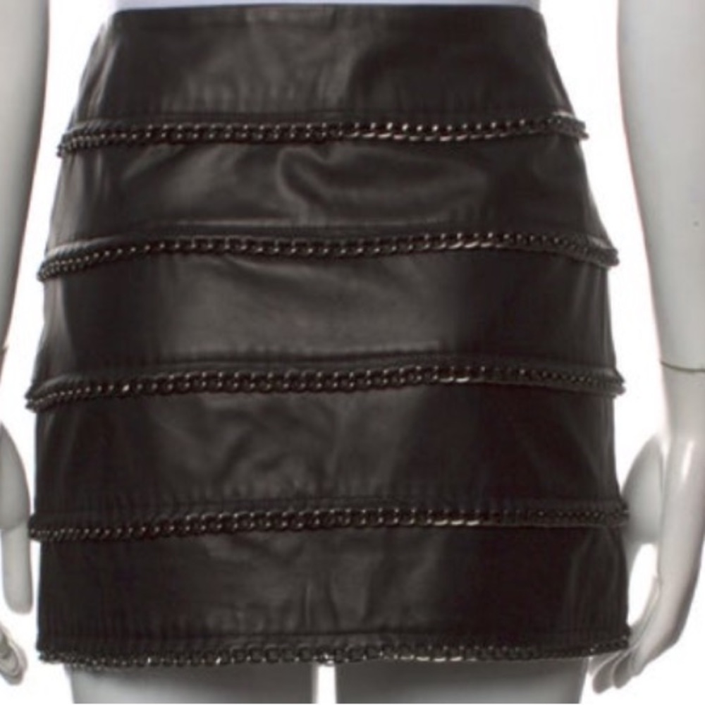 Haute Hippie Leather Mini Skirt